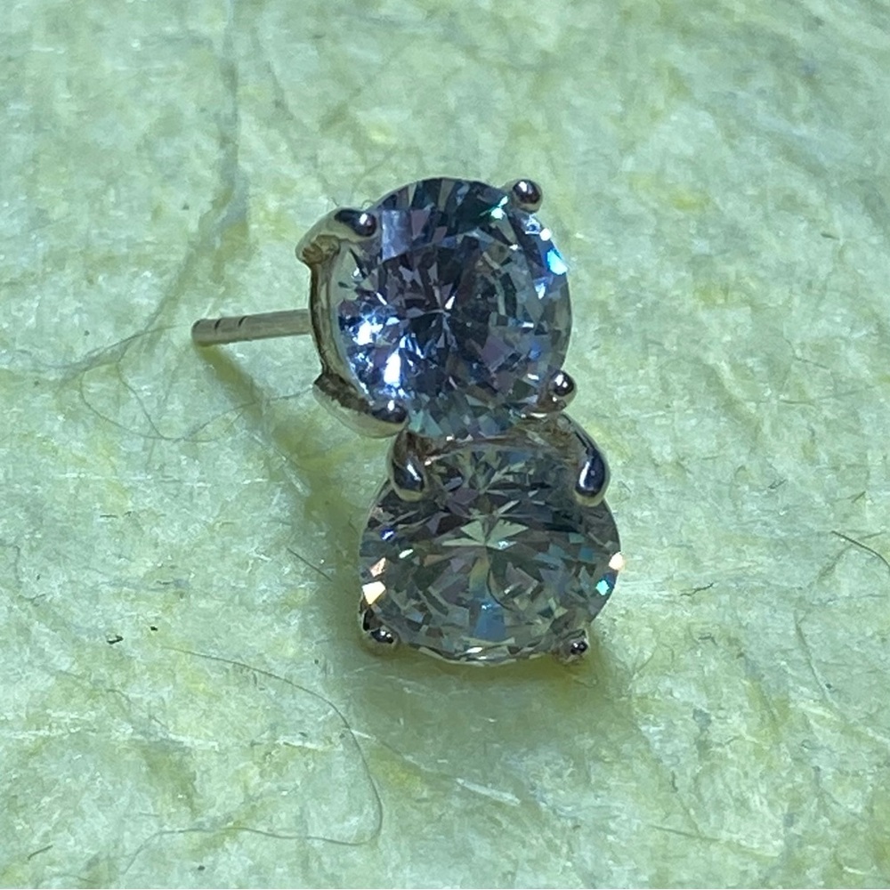 STERLING SILVER CZ STUD EARRINGS